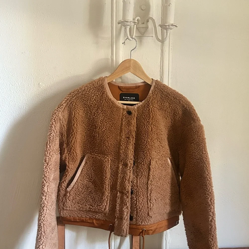 Everlane Camel Teddy Button-Up Jacket - Picture 6 of 7